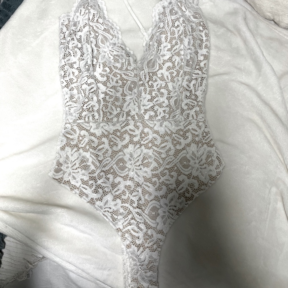 White Lace Lingerie Bodysuit